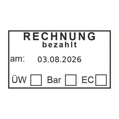 Bezahltstempel Überweisung, Bar & EC – Stempelabdruck
