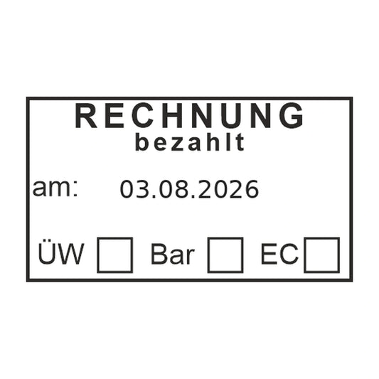 Bezahltstempel Überweisung, Bar & EC – Stempelabdruck