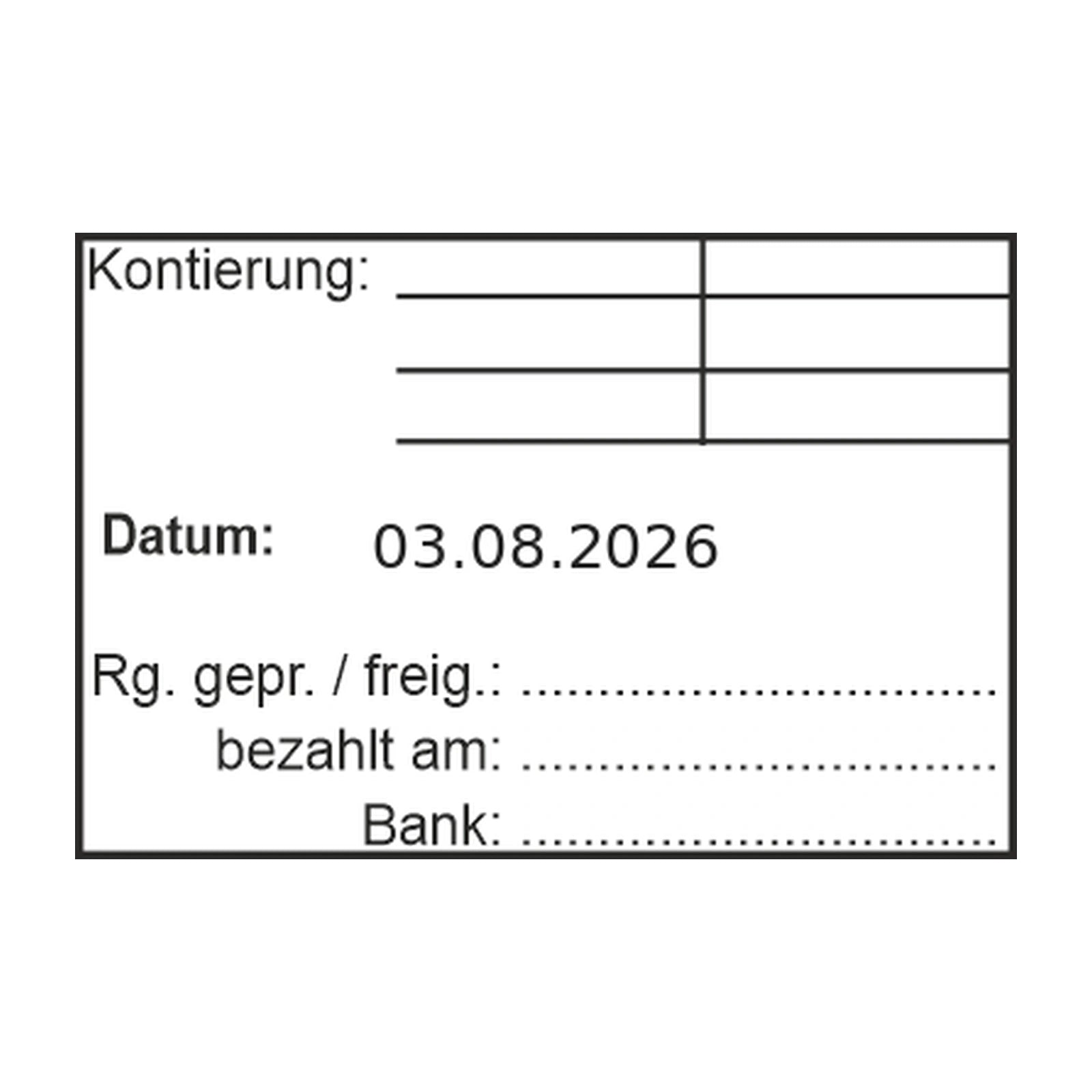 Rechnungsstatusstempel Kontierung & Zahlung – Stempelabdruck