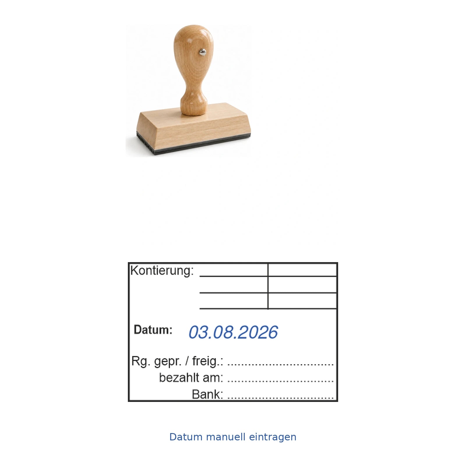 Rechnungsstatusstempel Kontierung & Zahlung – Stempelgerät mit Abdruck