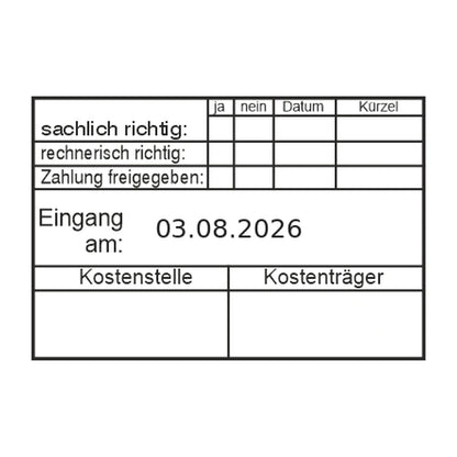 Rechnungsprüfstempel Zahlungsfreigabe & Kostenträger – Stempelabdruck