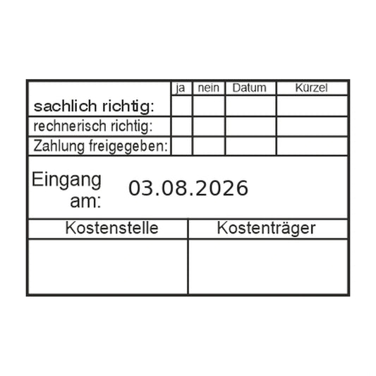 Rechnungsprüfstempel Zahlungsfreigabe & Kostenträger – Stempelabdruck