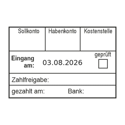 Rechnungsbuchungsstempel Soll/Haben & Zahlungsfreigabe – Stempelabdruck