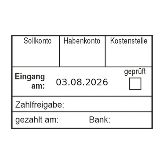 Rechnungsbuchungsstempel Soll/Haben & Zahlungsfreigabe – Stempelabdruck