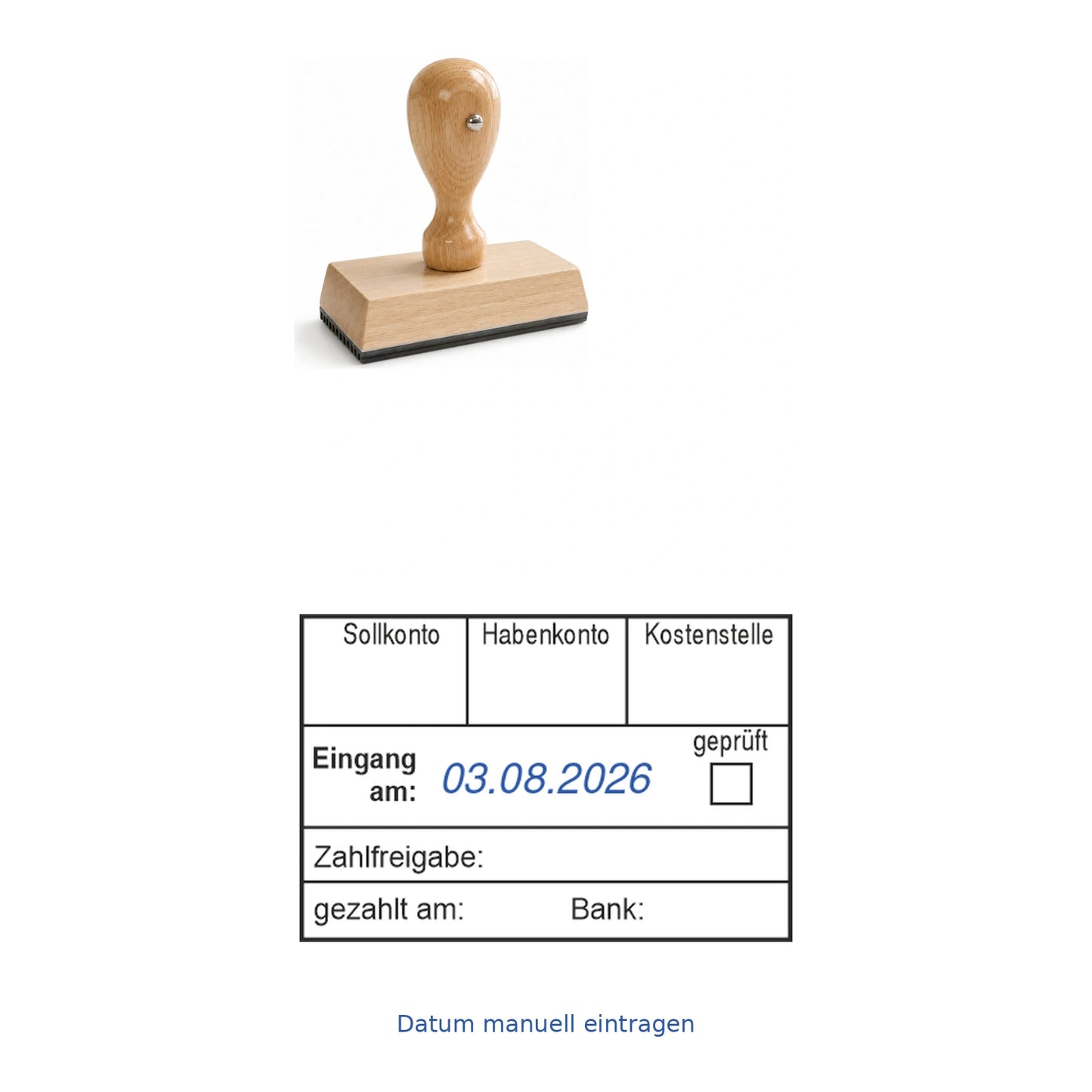 Rechnungsbuchungsstempel Soll/Haben & Zahlungsfreigabe – Stempelgerät mit Abdruck