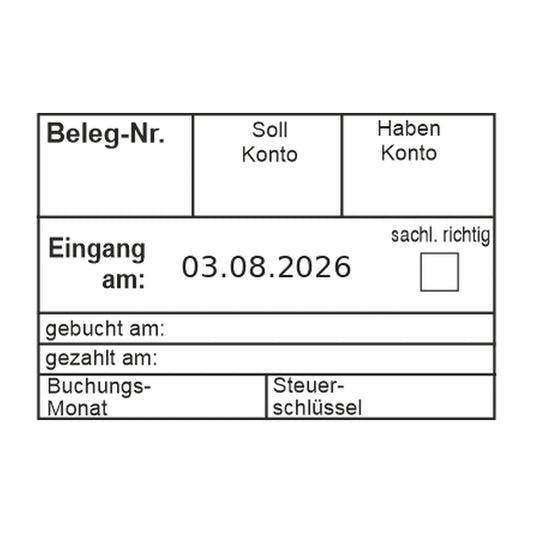 Belegbuchungsstempel Soll/Haben & Monatschlüssel – Stempelabdruck