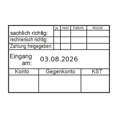 Rechnungsprüfstempel Zahlungsfreigabe & Gegenkonto – Stempelabdruck