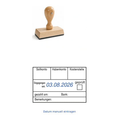 Rechnungsbuchungsstempel Soll/Haben & Zahlung – Stempelgerät mit Abdruck