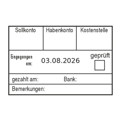 Rechnungsbuchungsstempel Soll/Haben & Zahlung – Stempelabdruck