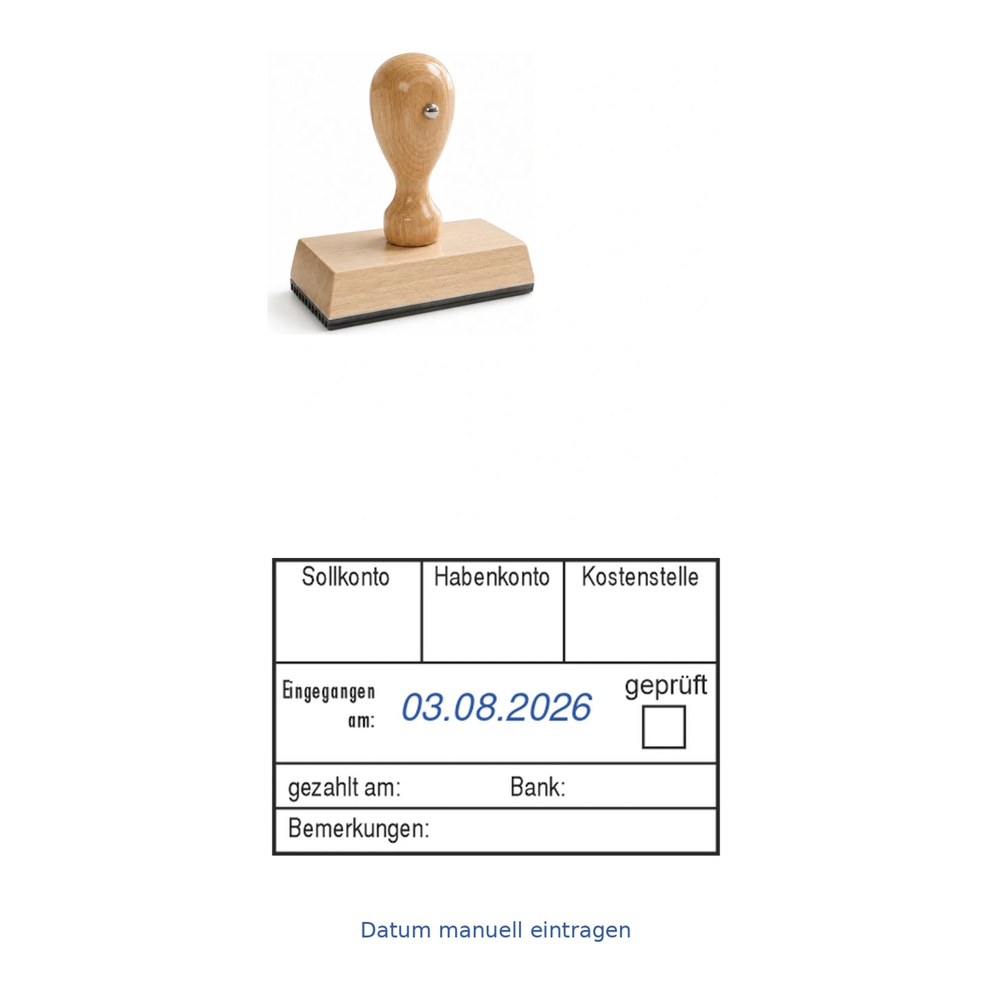 Rechnungsbuchungsstempel Soll/Haben & Zahlung – Stempelgerät mit Abdruck