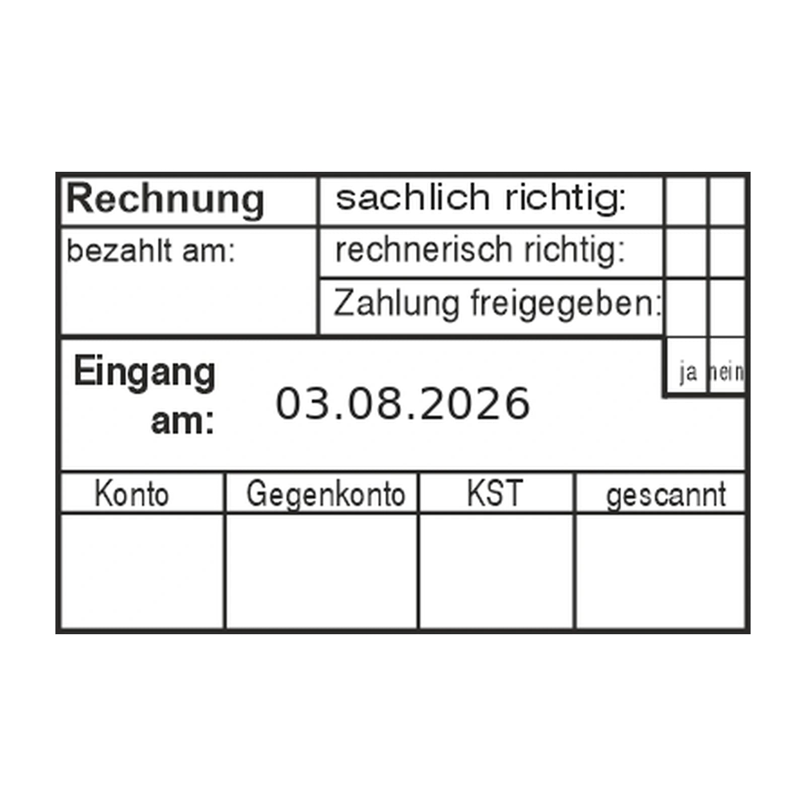 Rechnungsprüfstempel mit Zahlungsfreigabe – Stempelabdruck