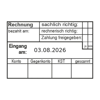 Rechnungsprüfstempel mit Zahlungsfreigabe – Stempelabdruck