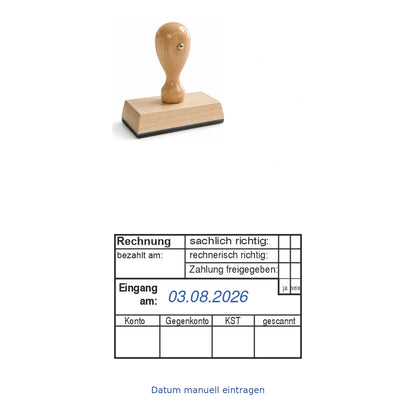 Rechnungsprüfstempel mit Zahlungsfreigabe – Stempelgerät mit Abdruck