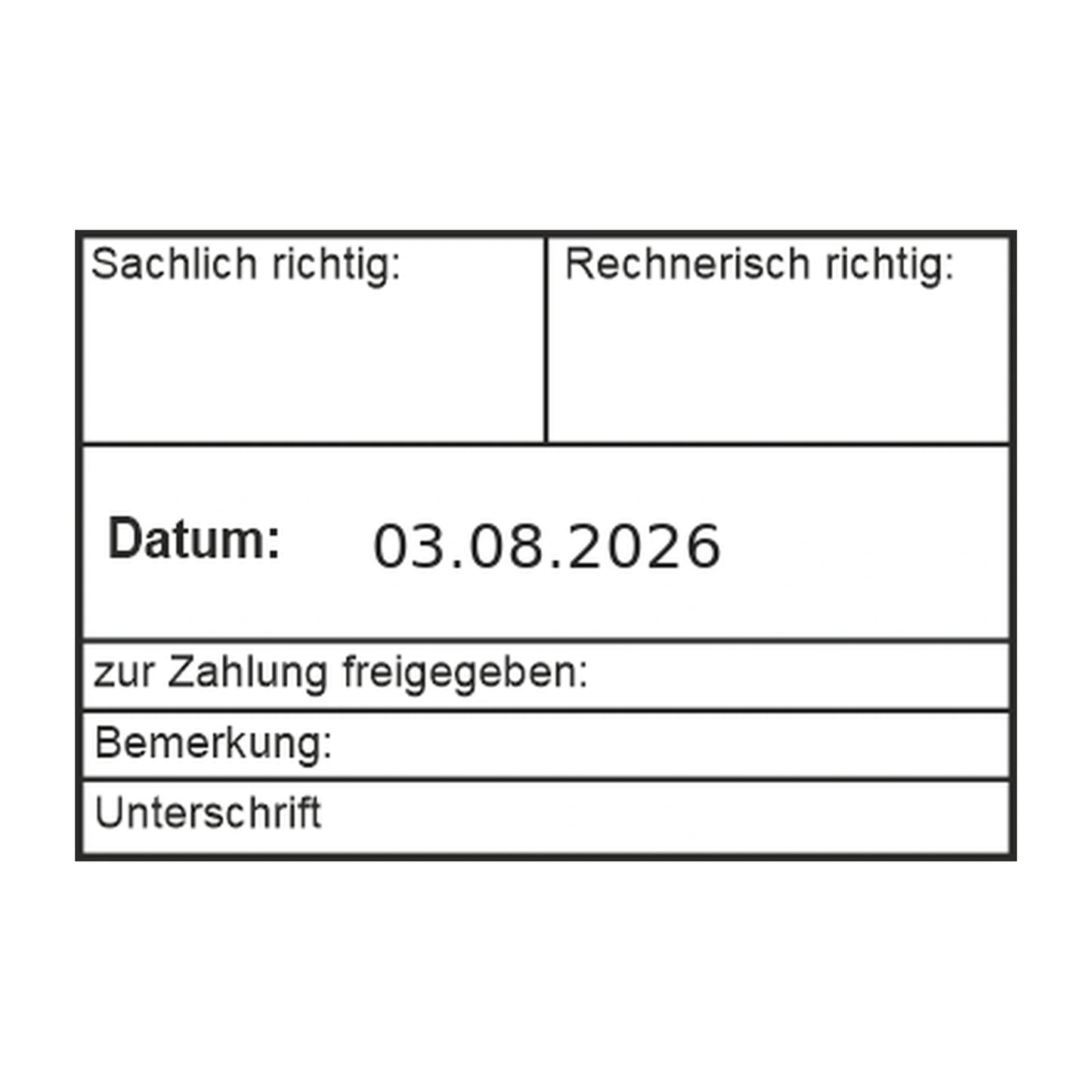 Rechnungseingangsstempel Zahlungsart & Buchungsmonat – Stempelabdruck