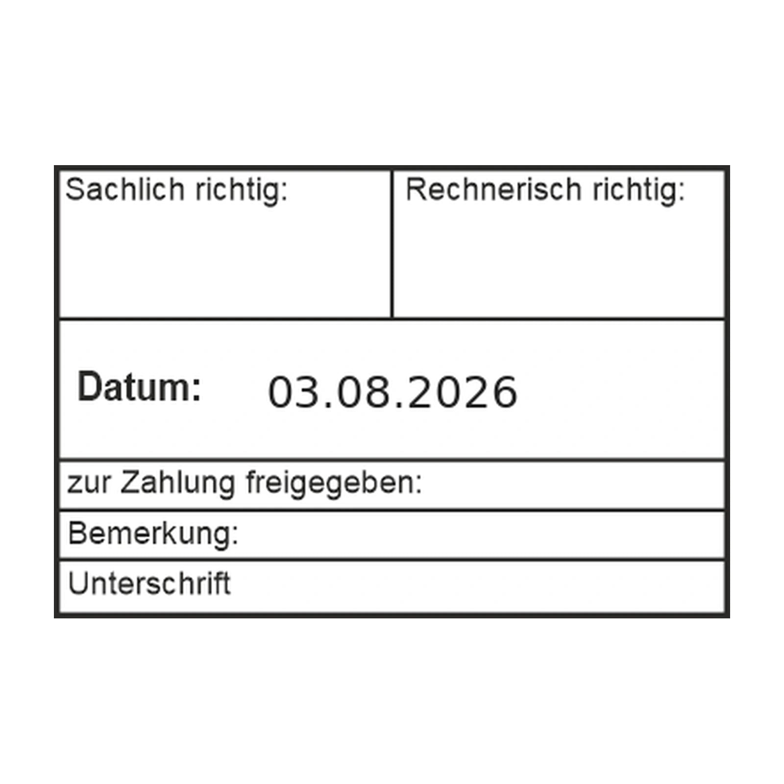 Rechnungseingangsstempel Zahlungsart & Buchungsmonat – Stempelabdruck
