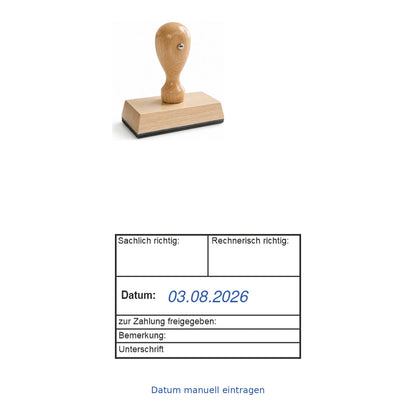 Rechnungseingangsstempel Zahlungsart & Buchungsmonat – Stempelgerät mit Abdruck
