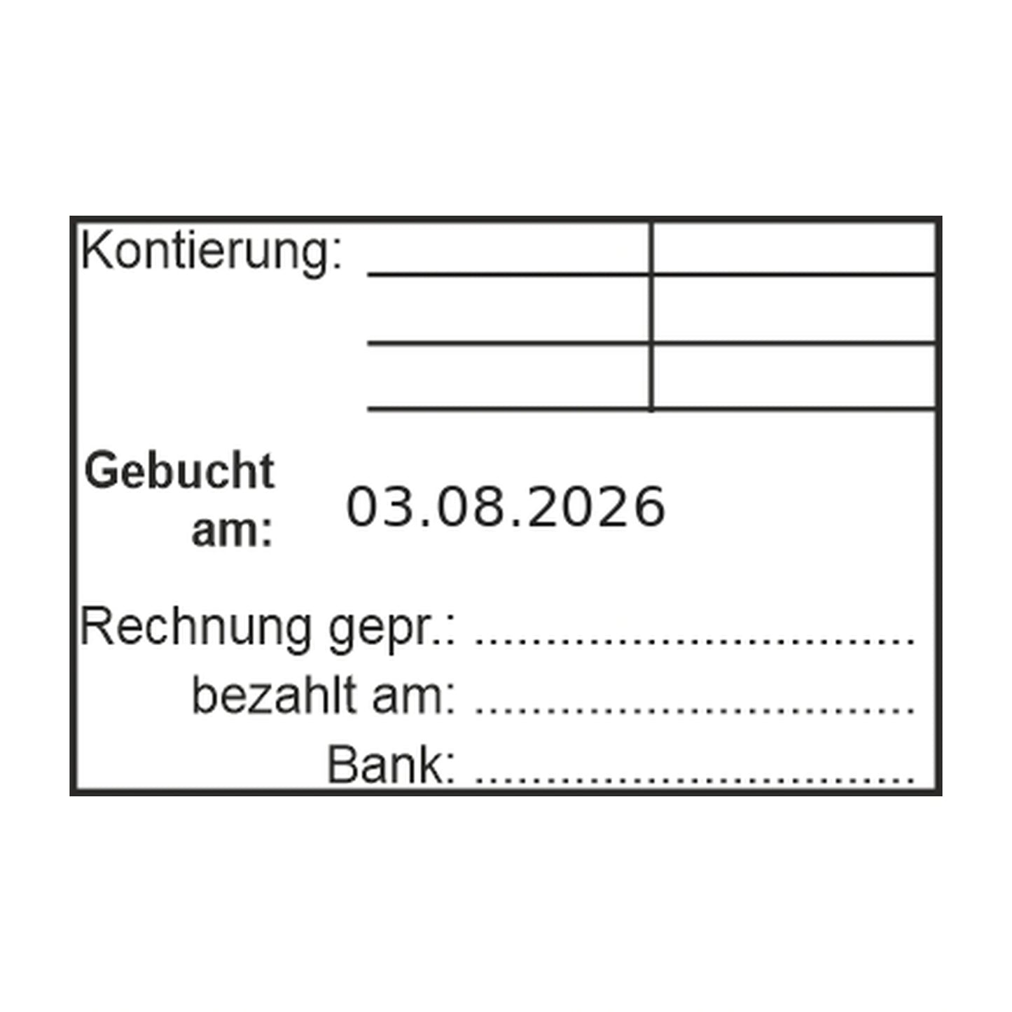 Rechnungsstatusstempel Kontierung & Zahlung – Stempelabdruck