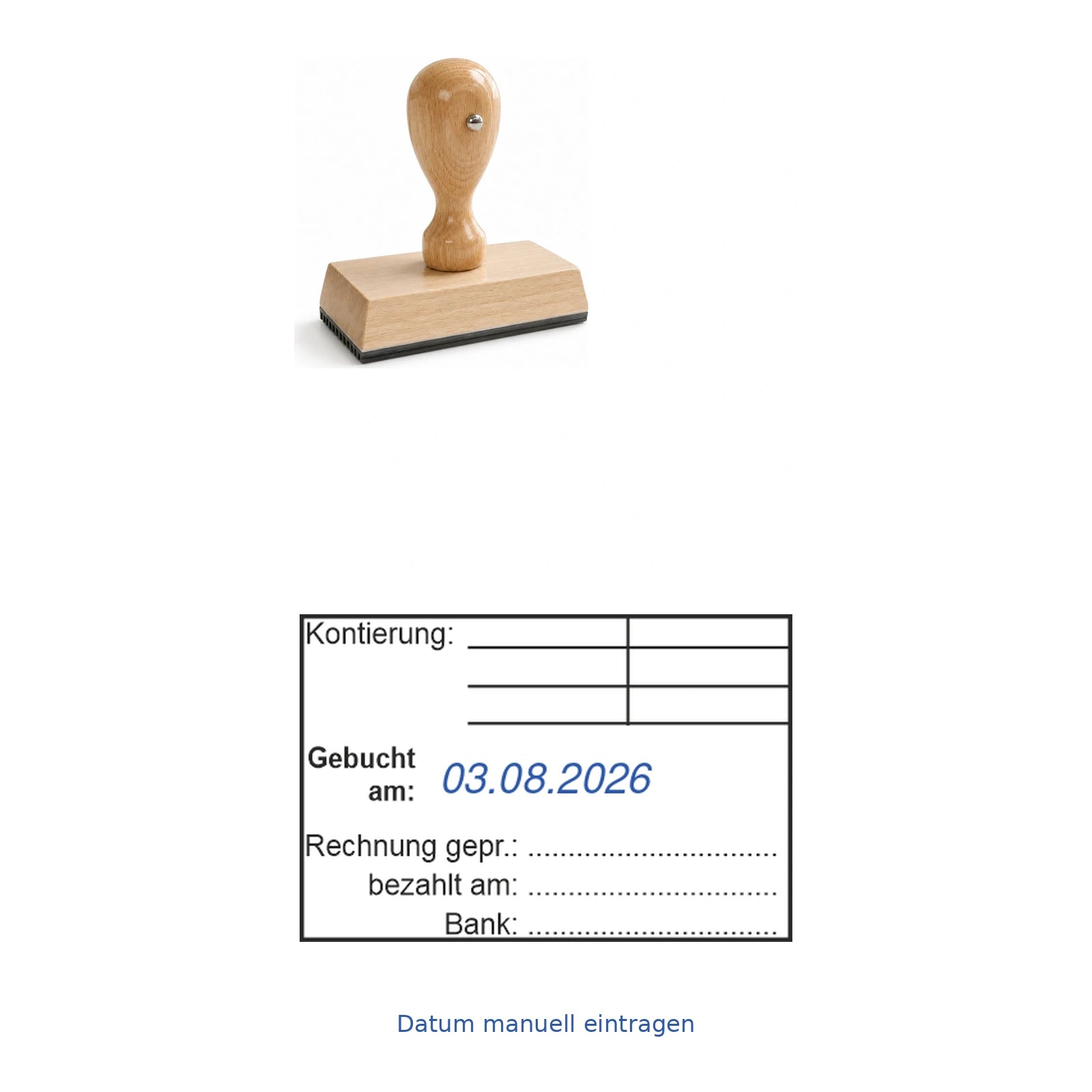 Rechnungsstatusstempel Kontierung & Zahlung – Stempelgerät mit Abdruck