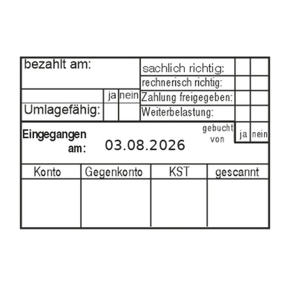 Rechnungsprüfstempel Umlage & Weiterbelastung – Stempelabdruck