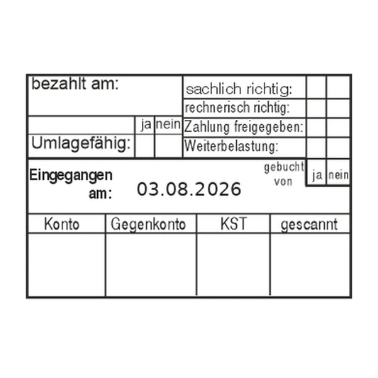 Rechnungsprüfstempel Umlage & Weiterbelastung – Stempelabdruck