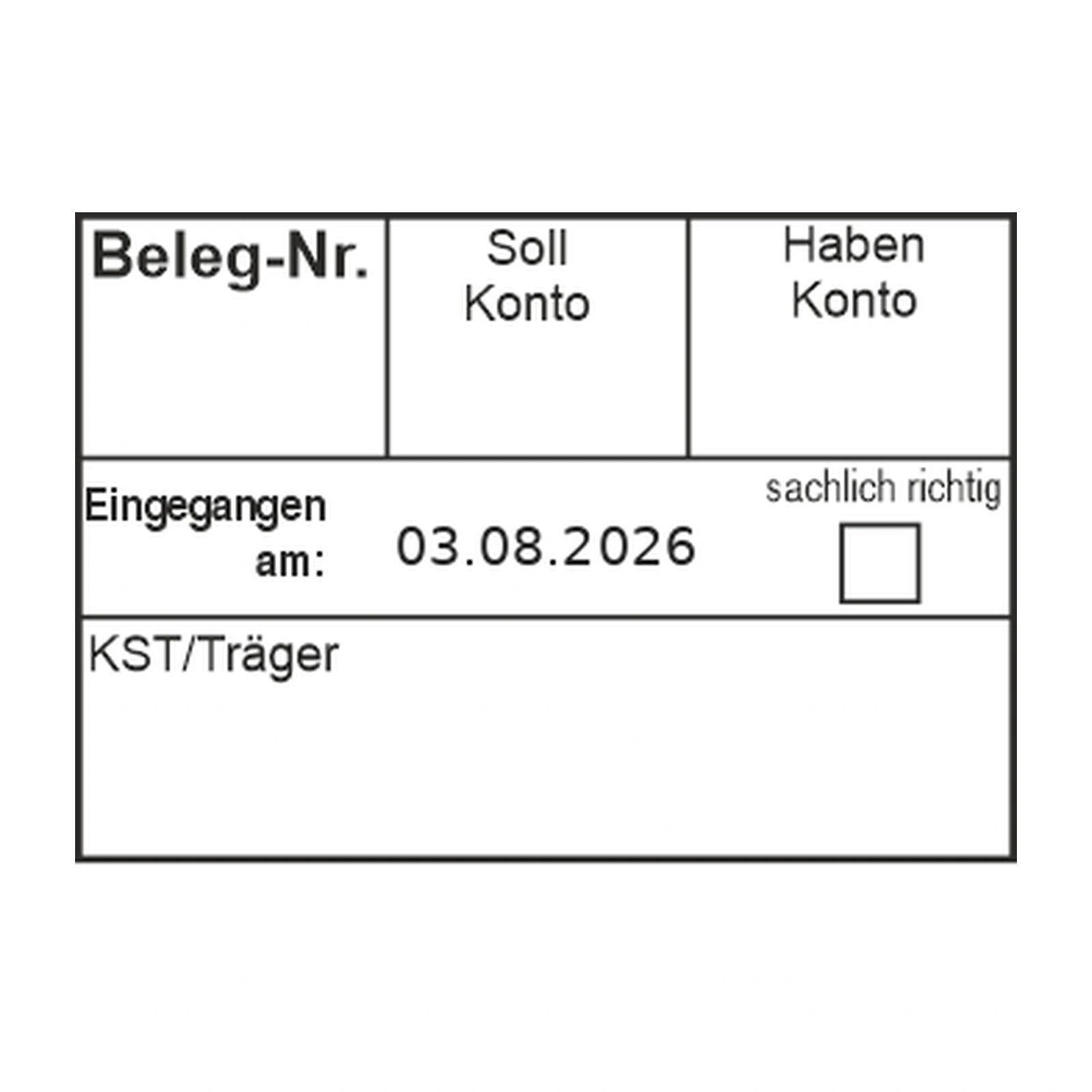 Belegbuchungsstempel Soll/Haben & Kostenträger – Stempelabdruck