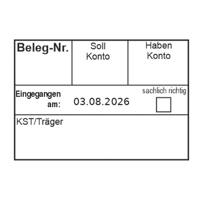 Belegbuchungsstempel Soll/Haben & Kostenträger – Stempelabdruck
