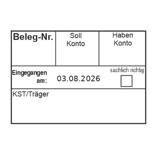 Belegbuchungsstempel Soll/Haben & Kostenträger – Stempelabdruck