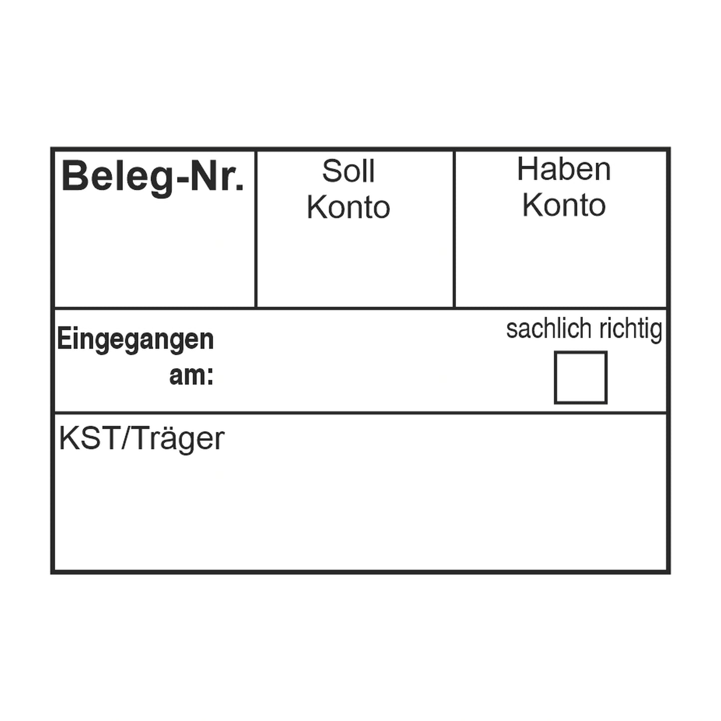 Belegbuchungsstempel Soll/Haben & Kostenträger – Stempelabdruck
