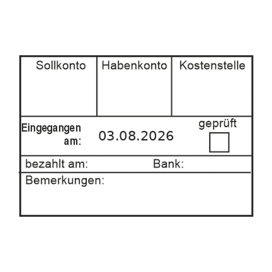 Rechnungsfreigabestempel mit Zahlungsart – Stempelabdruck