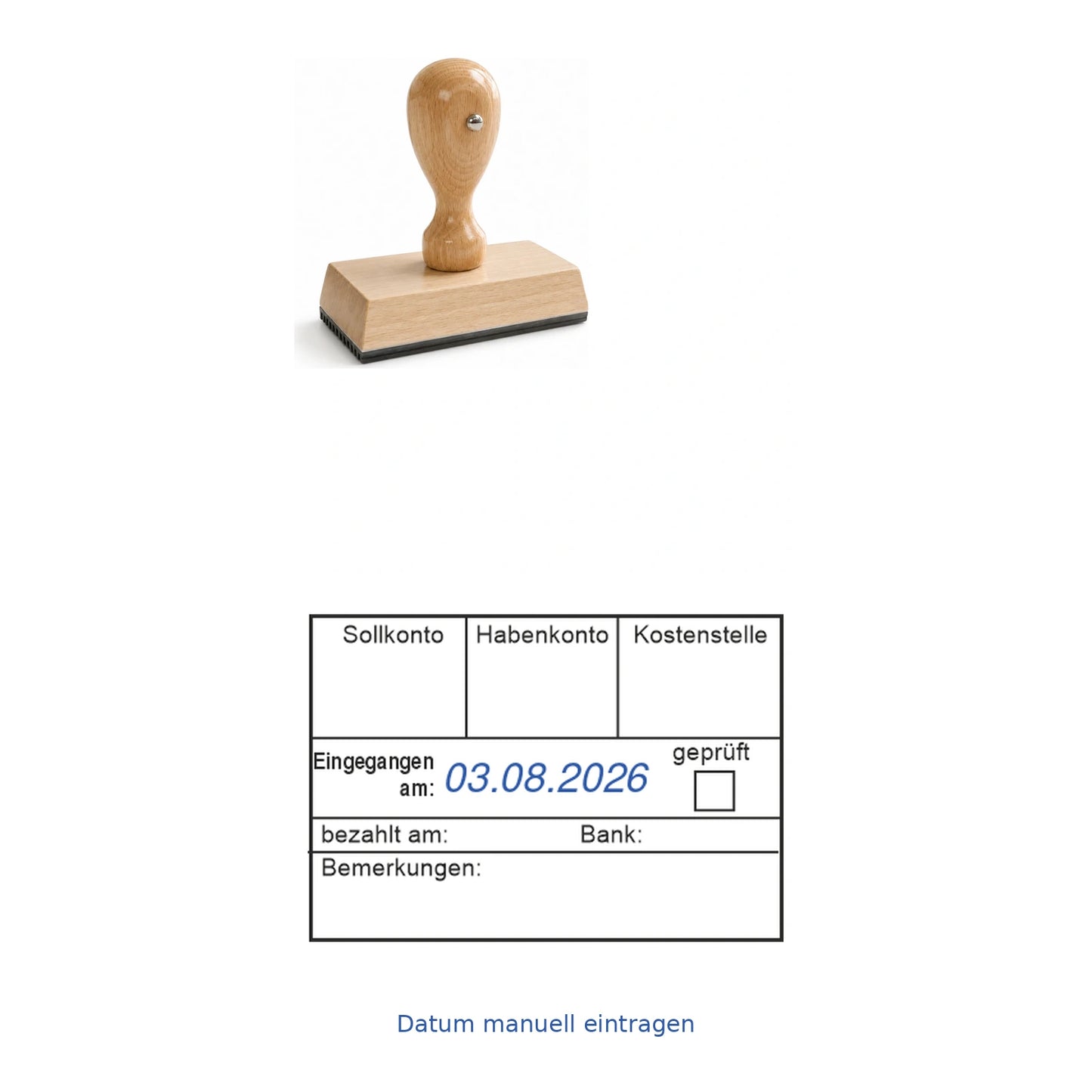 Rechnungsfreigabestempel mit Zahlungsart – Stempelgerät mit Abdruck