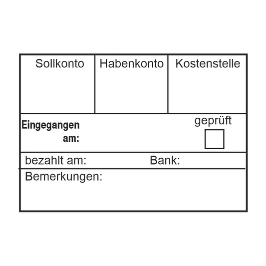 Rechnungsbuchungsstempel Soll/Haben & Bank – Stempelabdruck
