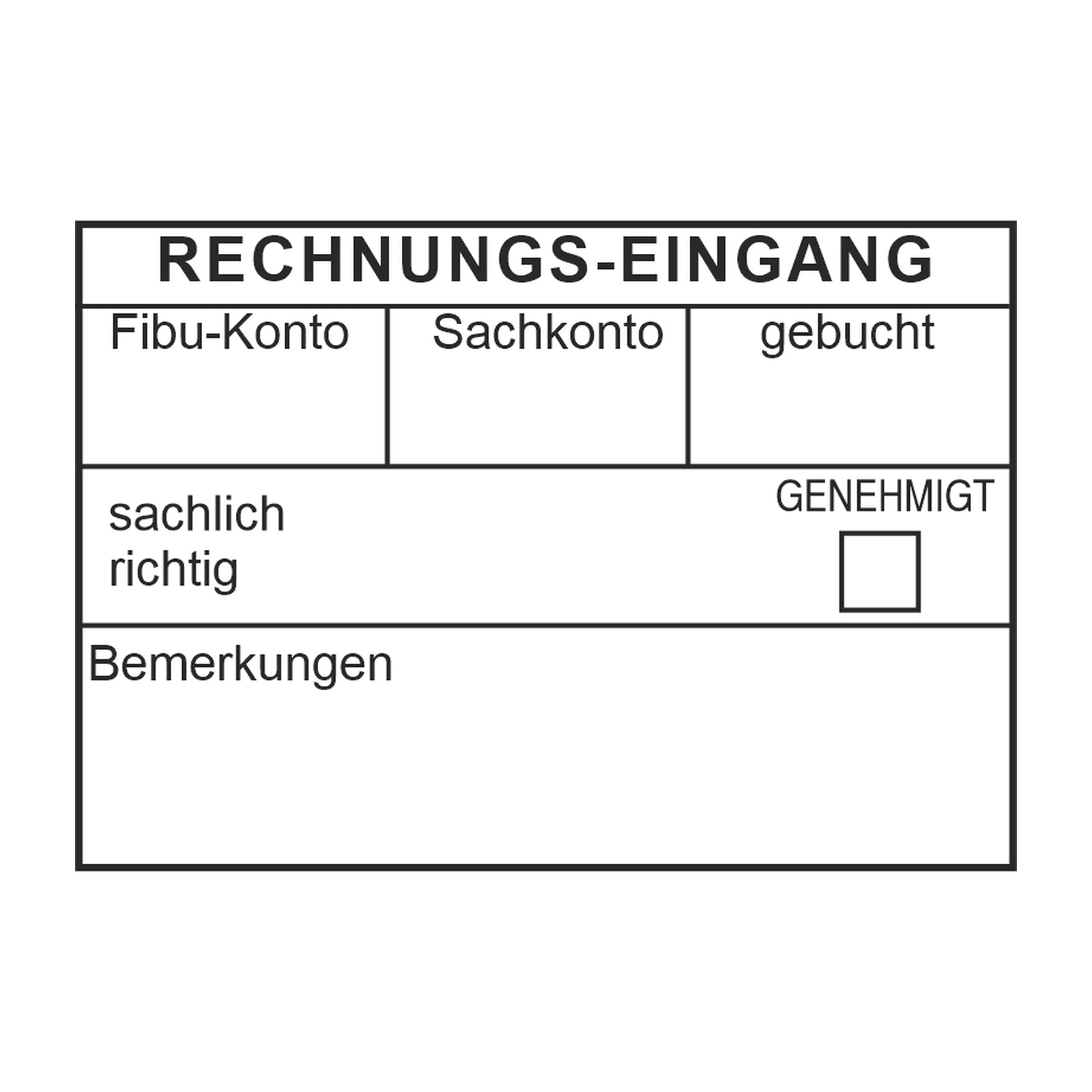 Rechnungseingangsstempel FIBU & Sachkonto – Stempelabdruck