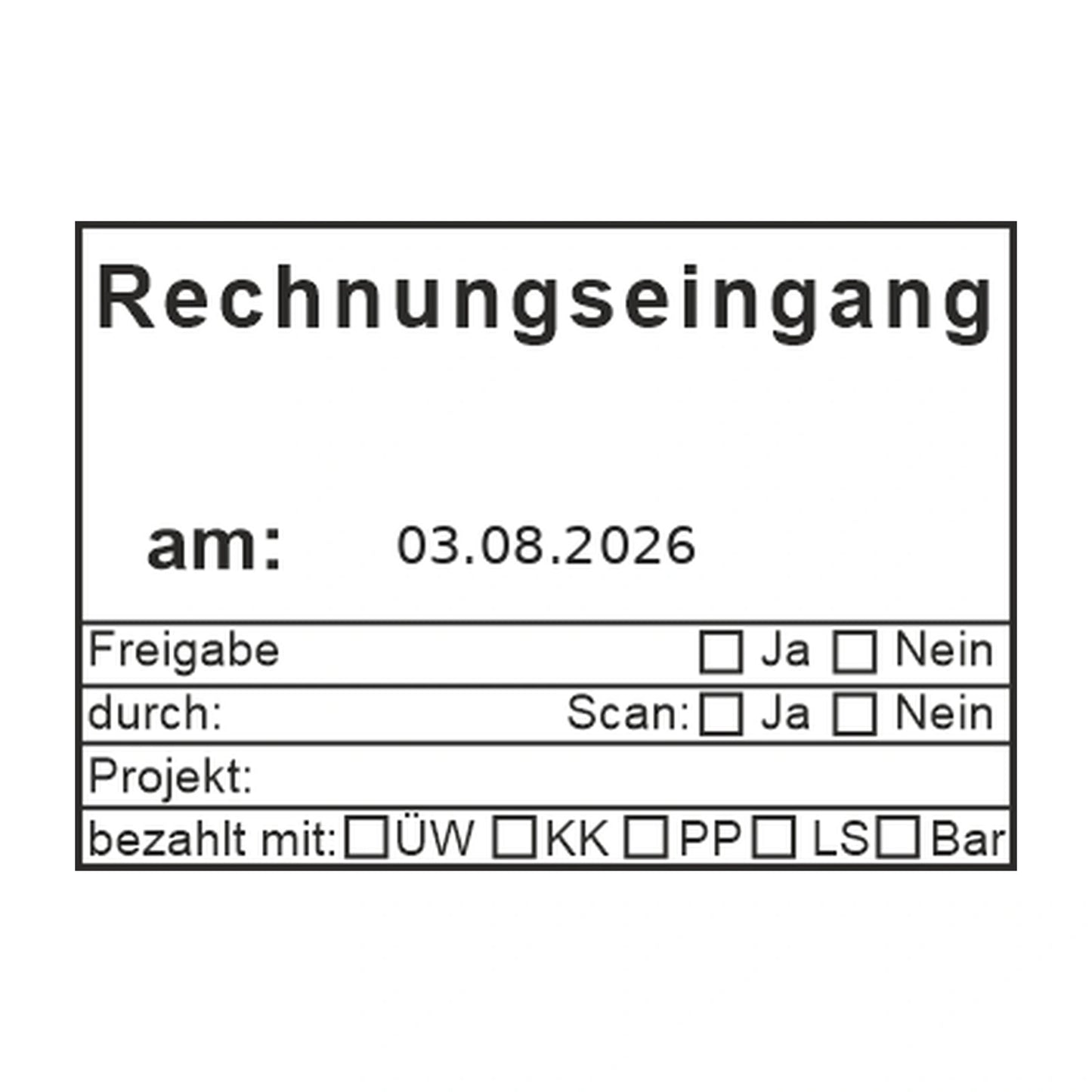 Rechnungseingangsstempel Scan & Zahlungsart – Stempelabdruck