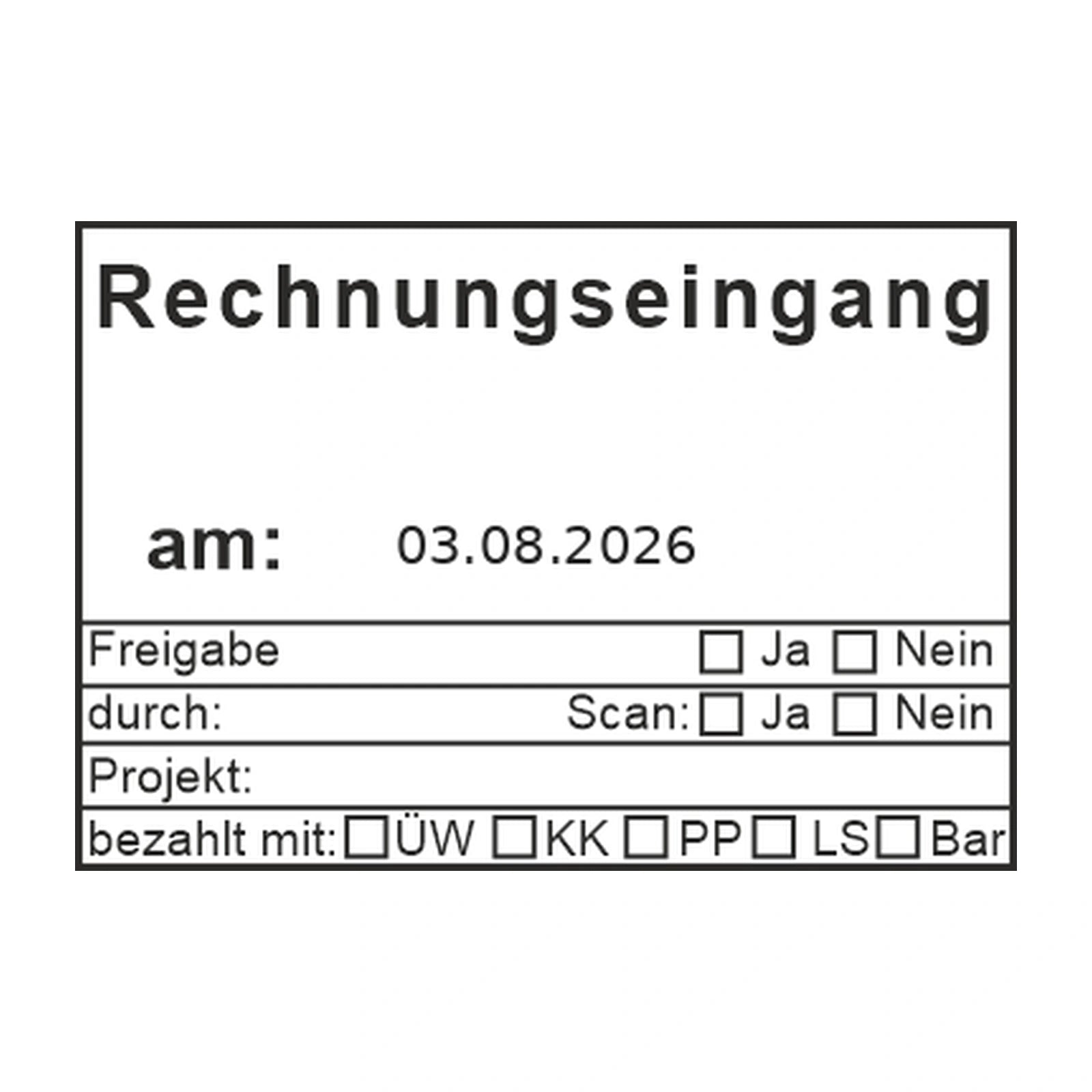 Rechnungseingangsstempel Scan & Zahlungsart – Stempelabdruck
