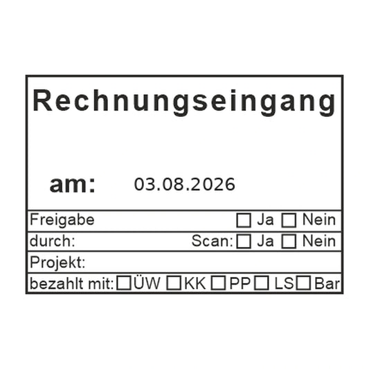 Rechnungseingangsstempel Scan & Zahlungsart – Stempelabdruck