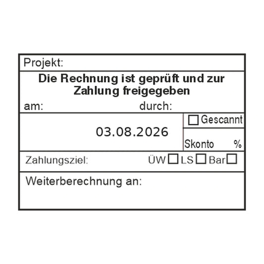 Rechnungsfreigabestempel Zahlungsziel & Zahlungsart – Stempelabdruck