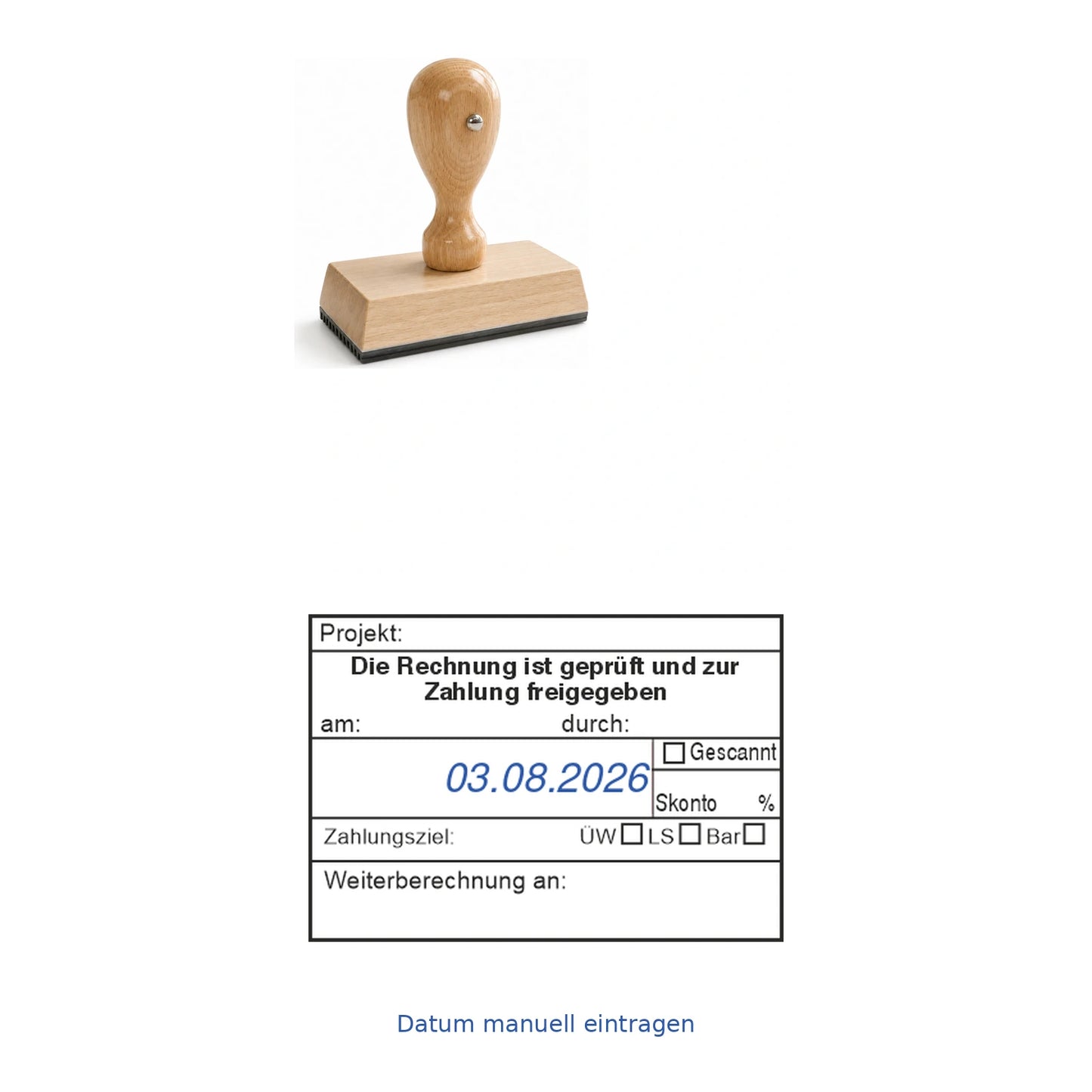 Rechnungsfreigabestempel Zahlungsziel & Zahlungsart – Stempelgerät mit Abdruck