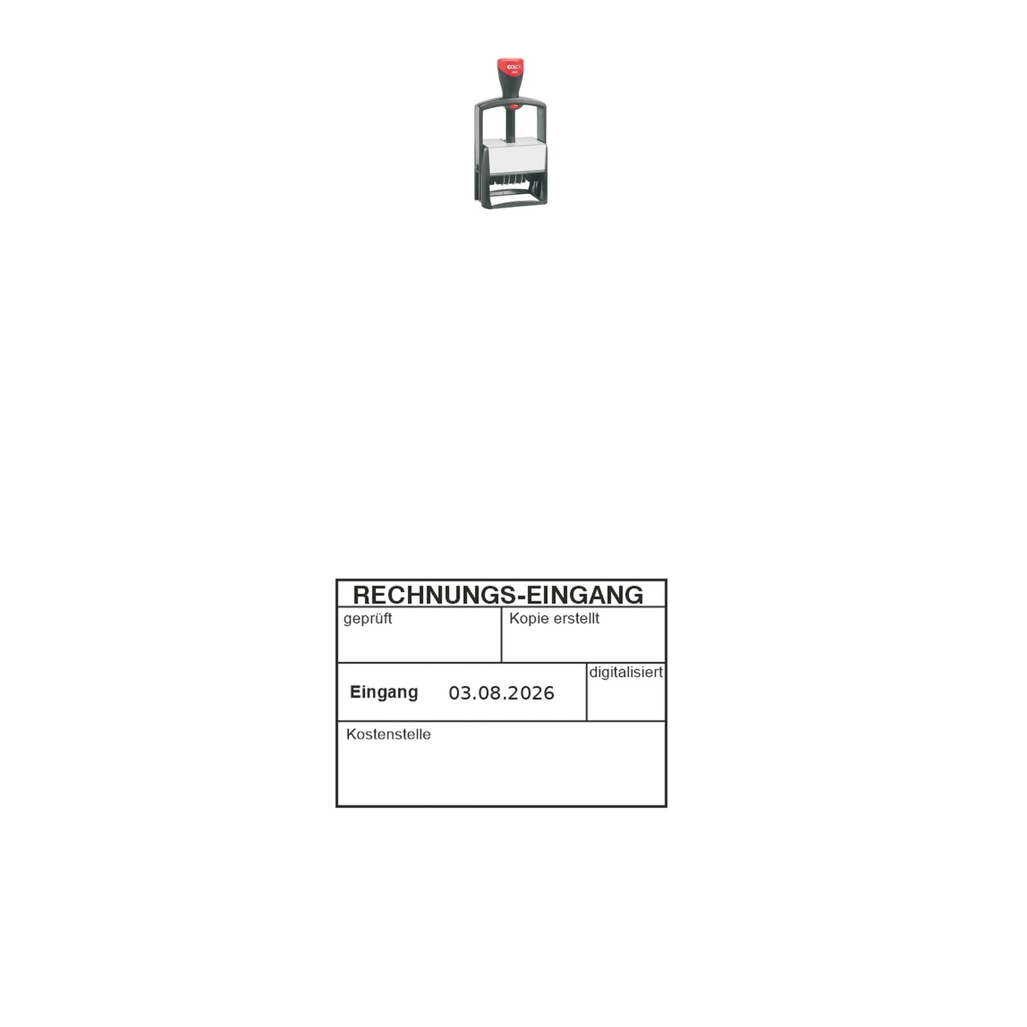 Digitalisiert-Stempel Rechnungseingang – Stempelgerät mit Abdruck