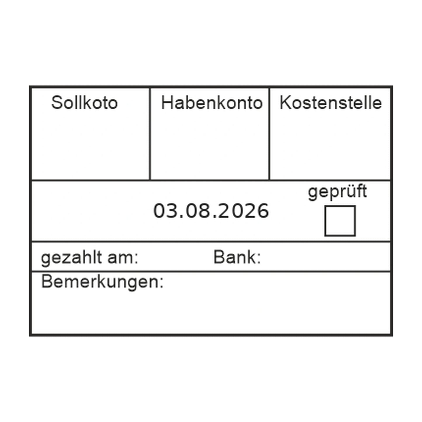 Buchungsstempel Soll/Haben & Kostenstelle – Stempelabdruck