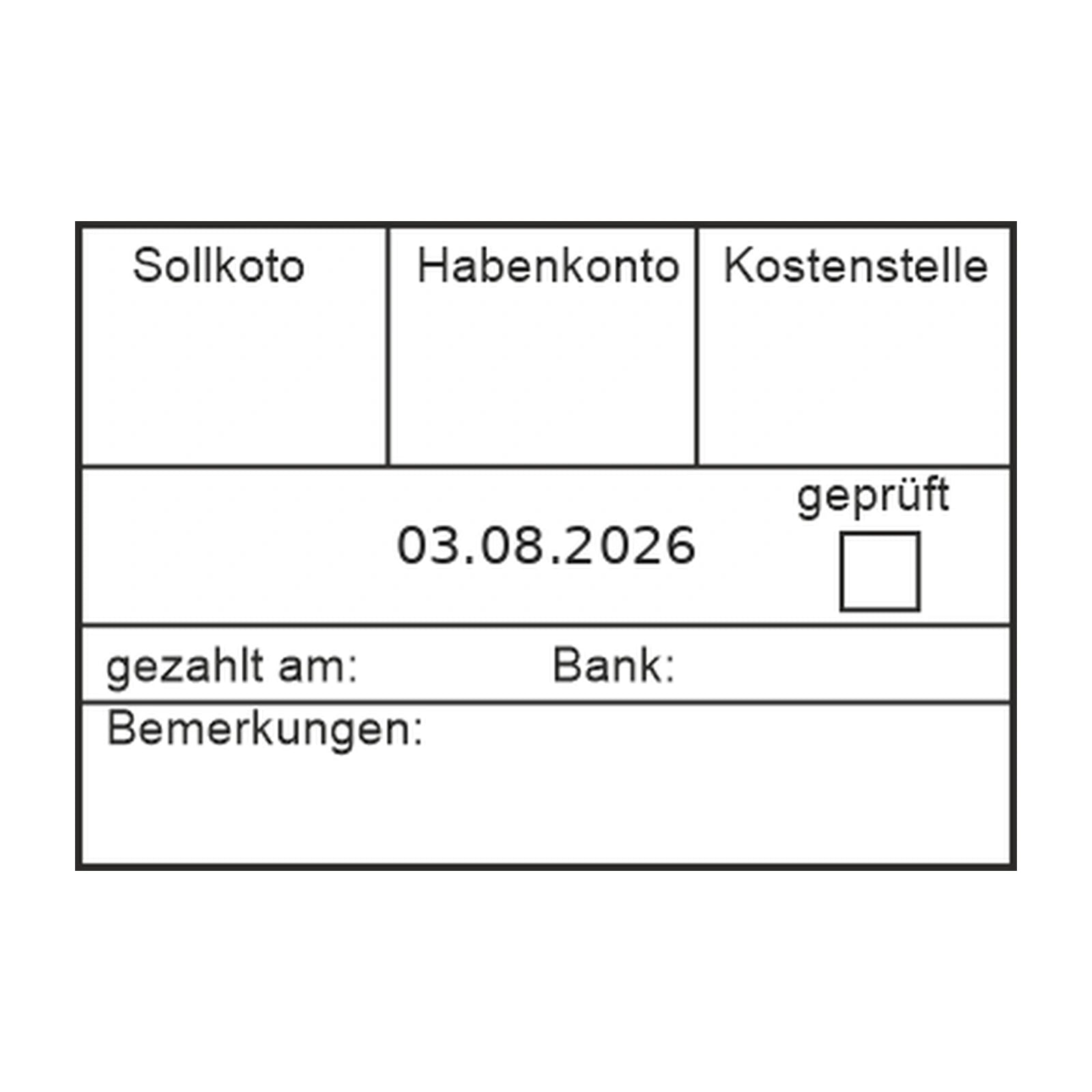 Buchungsstempel Soll/Haben & Kostenstelle – Stempelabdruck