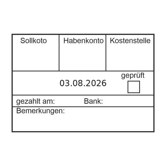 Rechnungsbuchungsstempel Prüfung & Bank – Stempelabdruck