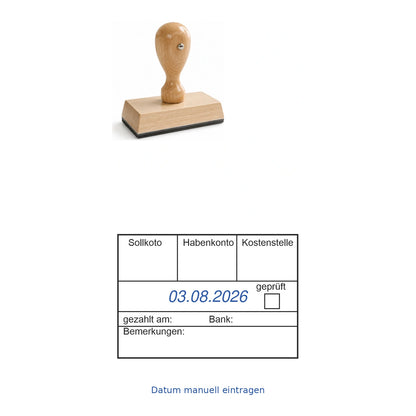 Rechnungsbuchungsstempel Prüfung & Bank – Stempelgerät mit Abdruck