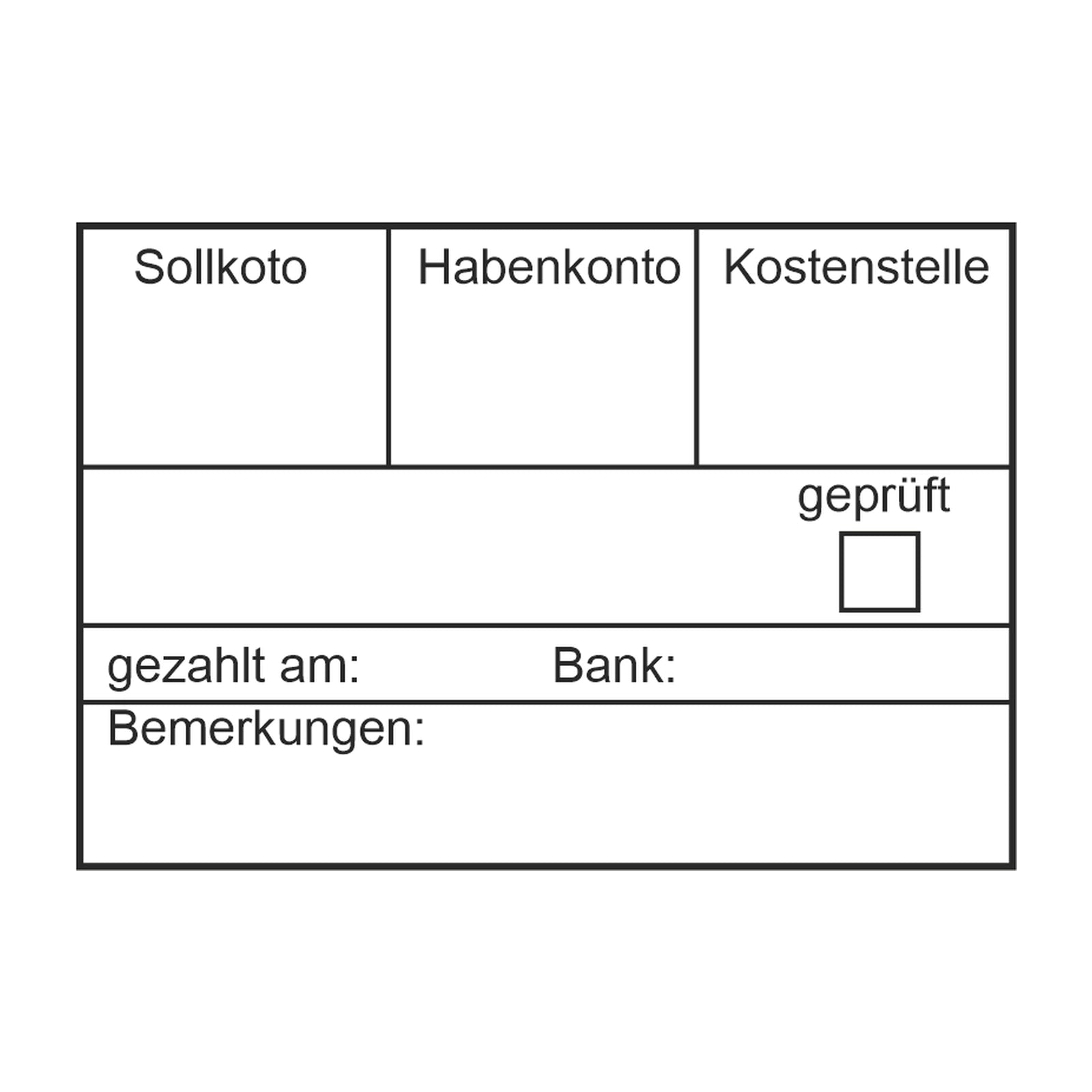 Rechnungsbuchungsstempel Prüfung & Bank – Stempelabdruck