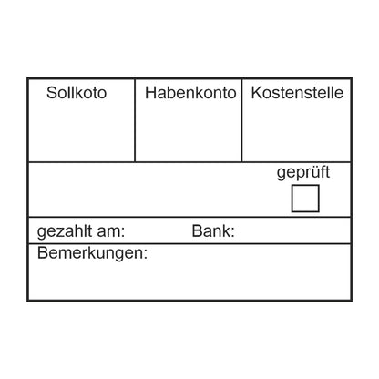 Rechnungsbuchungsstempel Prüfung & Bank – Stempelabdruck