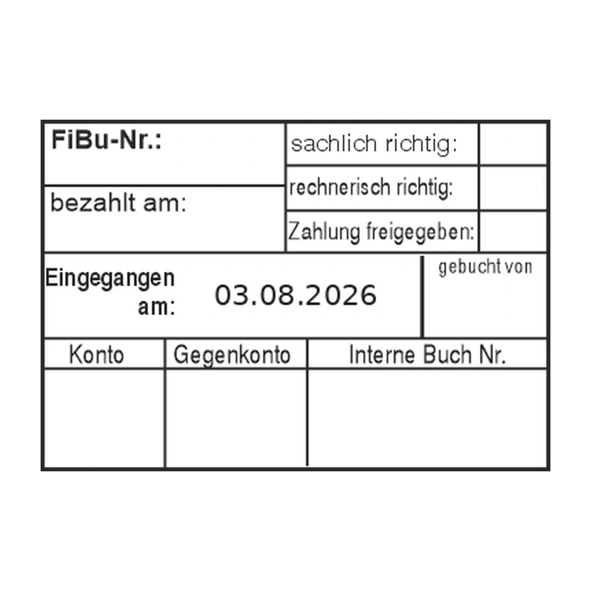 Rechnungsprüfstempel FIBU & interne Buchung – Stempelabdruck