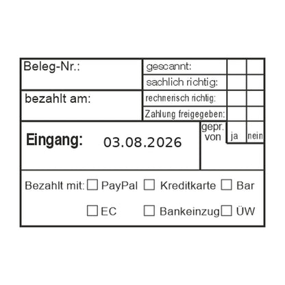 Rechnungsprüfstempel Scan & Zahlungsart – Stempelabdruck