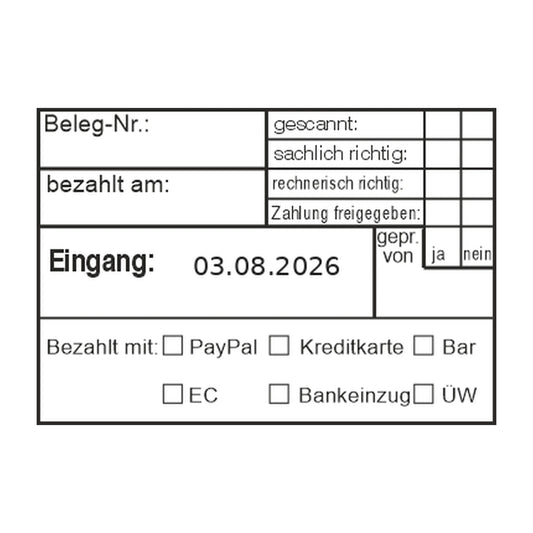 Rechnungsprüfstempel Scan & Zahlungsart – Stempelabdruck