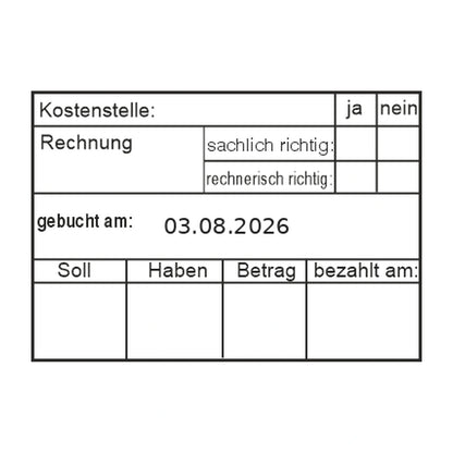 Rechnungsprüfstempel Kostenstelle & Zahlung – Stempelabdruck