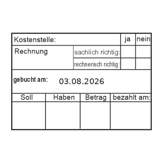 Rechnungsprüfstempel Kostenstelle & Zahlung – Stempelabdruck