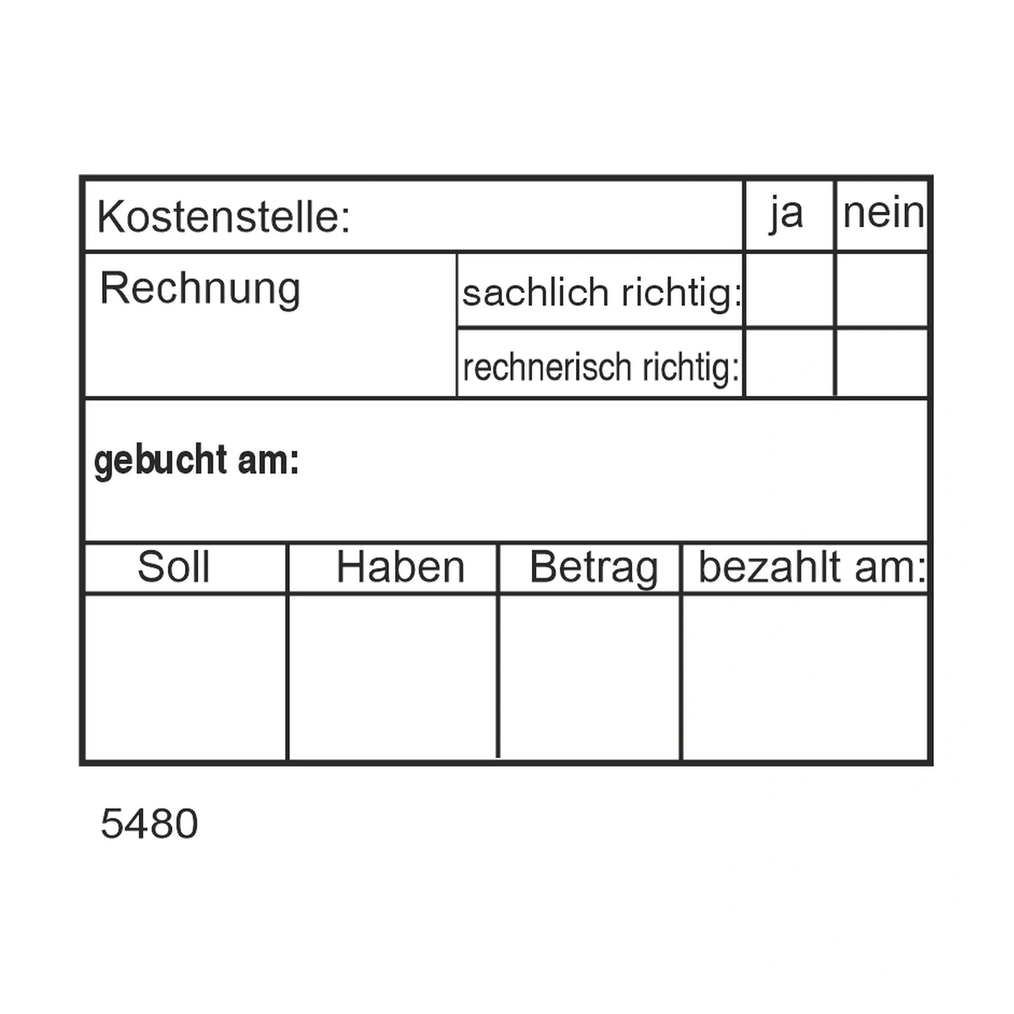 Rechnungsprüfstempel Soll/Haben & Kostenstelle – Stempelabdruck